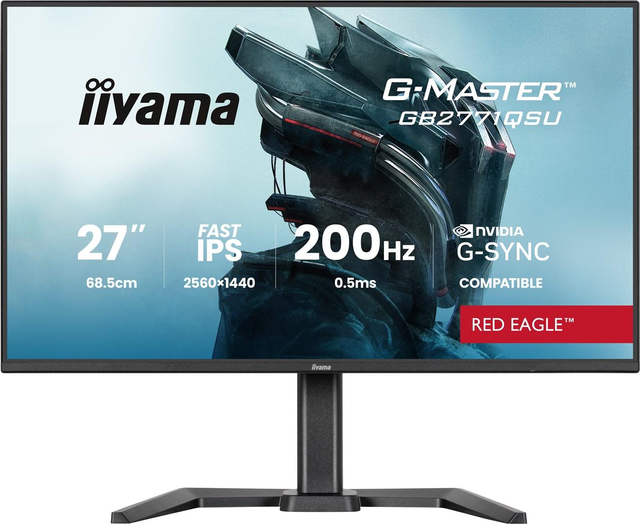 27" gaming skærm iiyama G-Master GB2771QSU-B1, WQHD 2560 × 1440, 200 Hz, Fast IPS - sort billede