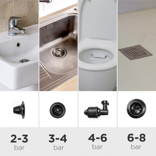 Svupper med trykluft 5-i-1 med manometer - Jetpro