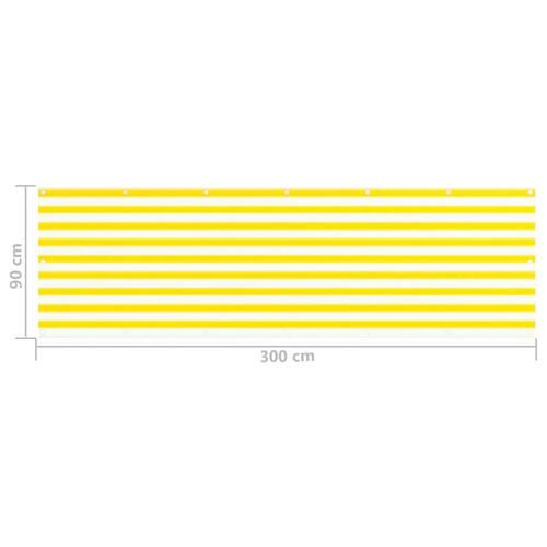 Altanafskærmning 90x300 cm HDPE gul og hvid