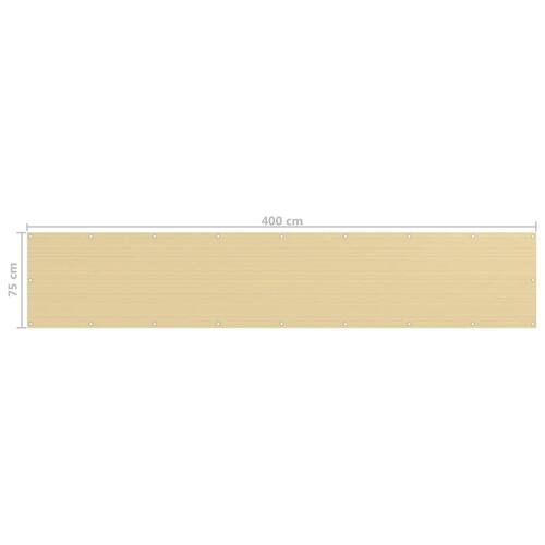 Altanafskærmning 75x400 cm HDPE beige