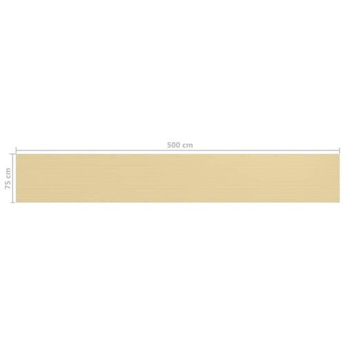 Altanafskærmning 75x500 cm HDPE beige