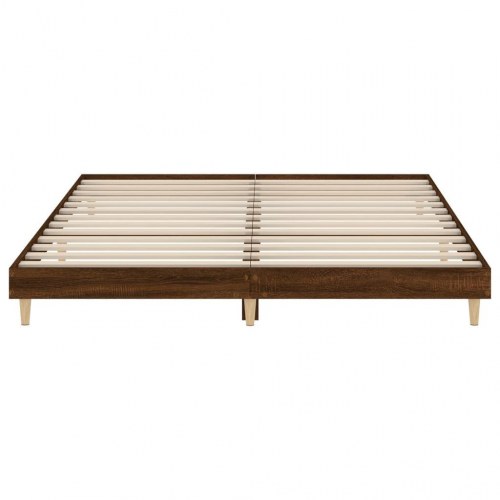 Sengeramme 150x200 cm uden madras konstrueret træ brunt eg