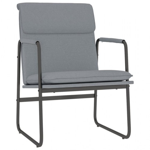 Loungestol i stof - lysegrå, 55 × 64 × 80 cm