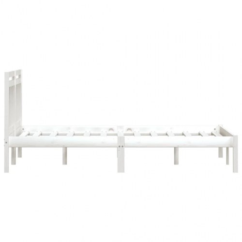 Sengeramme 180 x 200 cm i massivt fyrretræ - hvid
