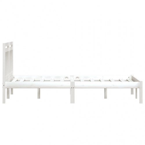 Sengeramme 160 x 200 cm i massivt fyrretræ - hvid