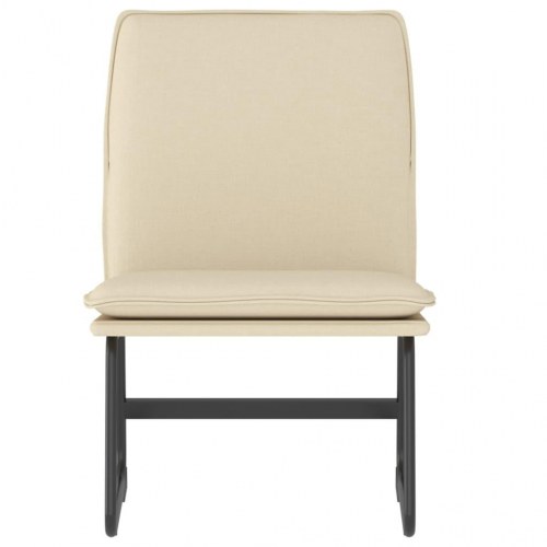 Loungestol i stof - cremefarvet, 52×75×76 cm