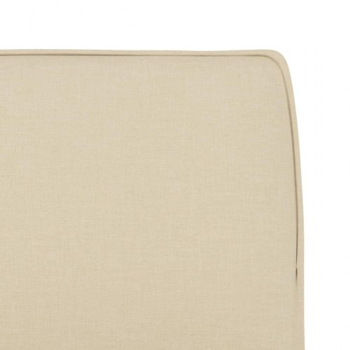 Loungestol i stof - cremefarvet, 52×75×76 cm