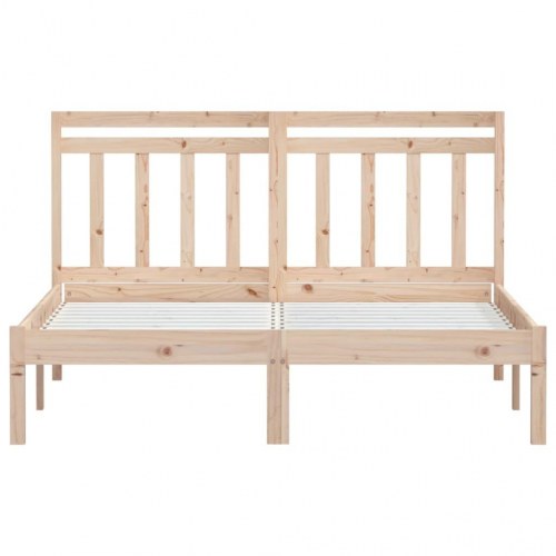 Sengeramme 140 x 190 cm i massivt fyrretræ - med sengegærde