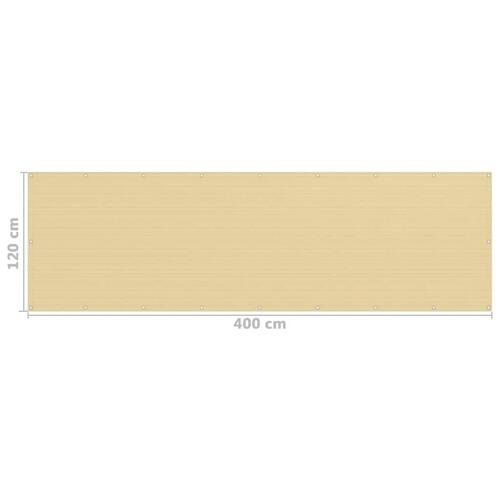 Altanafskærmning 120x400 cm HDPE beige