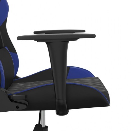 Gamingstol med massagefunktion i kunstlæder - sort/blå