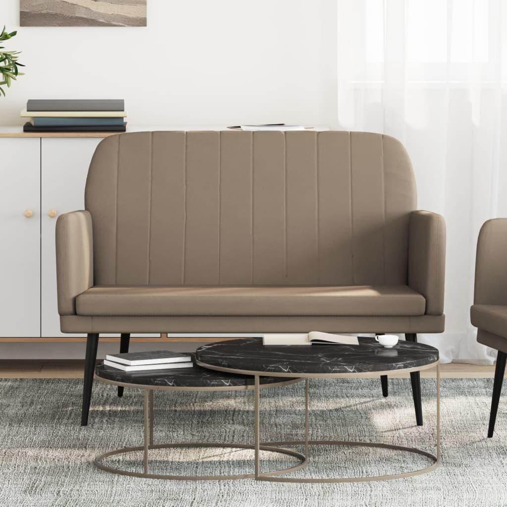 Bænk 107x80x81 cm kunstlæder cappuccinofarvet billede