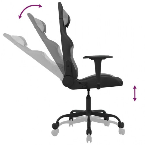 Gamingstol med massagefunktion sort og lysegrå