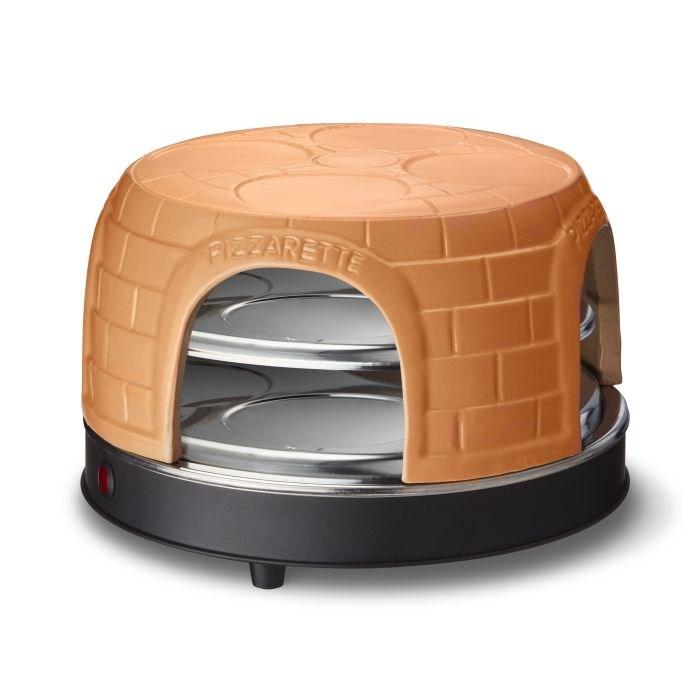 Elektrisk pizzaovn Emerio Pizzarette – 2 pizzaer, 1.500 W, sort/terracotta billede