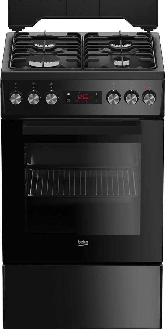 Gaskomfur Beko 50 cm med el-ovn - sort
