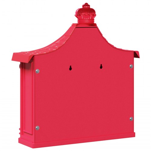 Væghængt postkasse i rødt Gustt aluminium - 40,5 x 16 x 45 cm