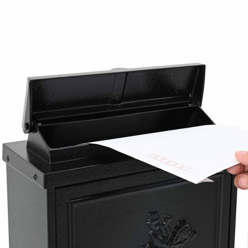 Væghængt Postkasse med dør Sort 29 x 13 x 41 cm Gustt aluminium