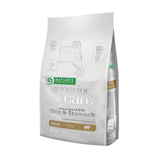 Hundefoder tørfoder NATURE'S PROTECTION Superior Care Skin & Stomach Adult Small Lamb 1,5 kg