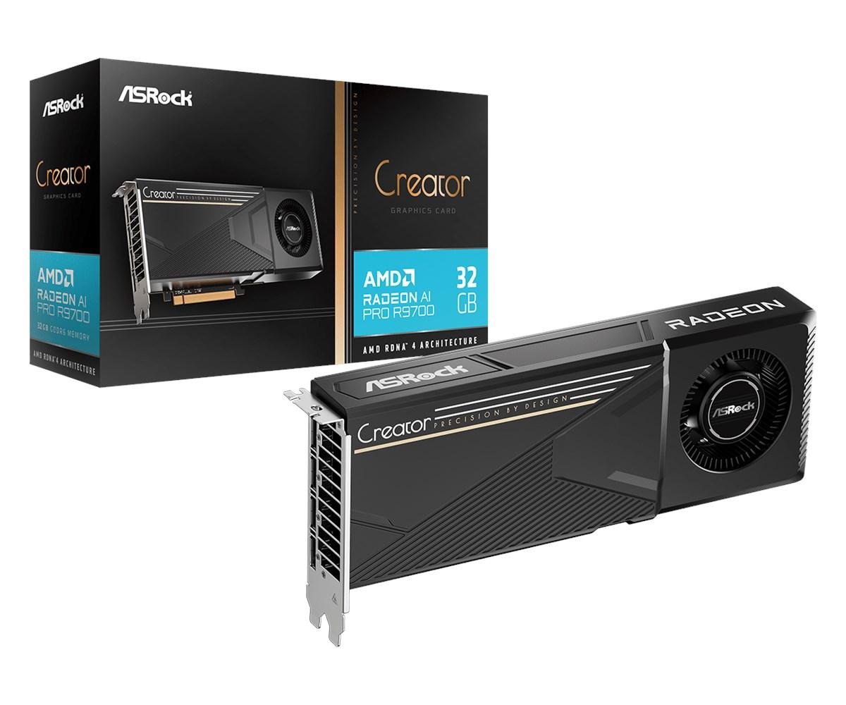 Grafikkort Asrock Creator Radeon Pro R9700 - 32 GB GDDR6 billede