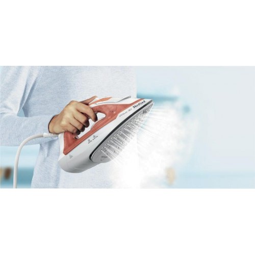 Strygejern med damp – Tefal Virtuo 30, keramisk sål, 2.000 W, fersken/hvid