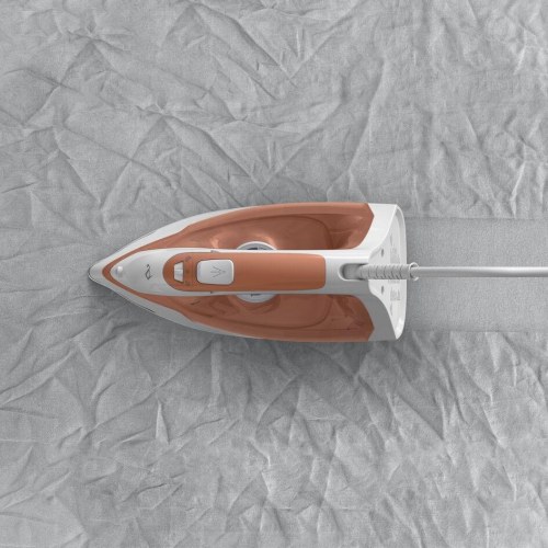 Strygejern med damp – Tefal Virtuo 30, keramisk sål, 2.000 W, fersken/hvid