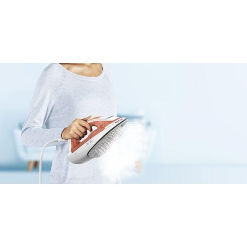 Strygejern med damp – Tefal Virtuo 30, keramisk sål, 2.000 W, fersken/hvid