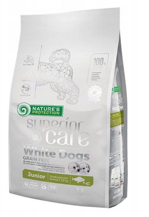 Hundefoder til hvalpe – NATURE'S PROTECTION Superior Care White Dogs Grain Free Junior Small, 1,5 kg