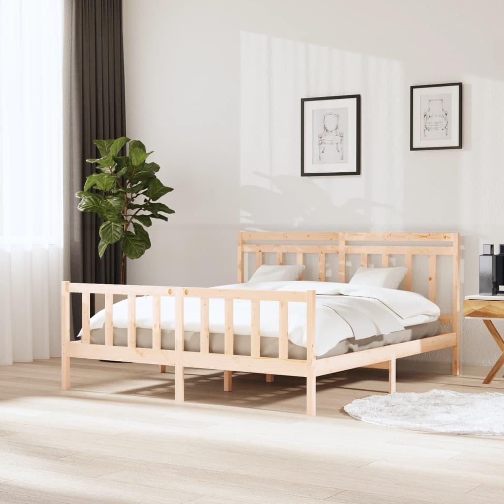 vidaXL sengeramme 180x200 cm Super King massivt træ