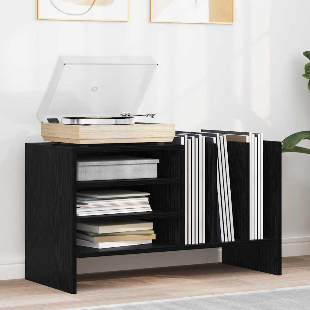 Pladeskab med hylde Sort eg 78,5 x 35 x 45 cm Konstrueret trÃ¦
