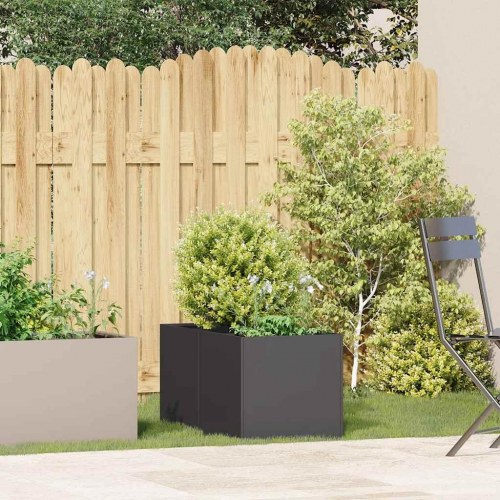 Plantekasse 40 × 80 × 40 cm i koldvalset stål - sort