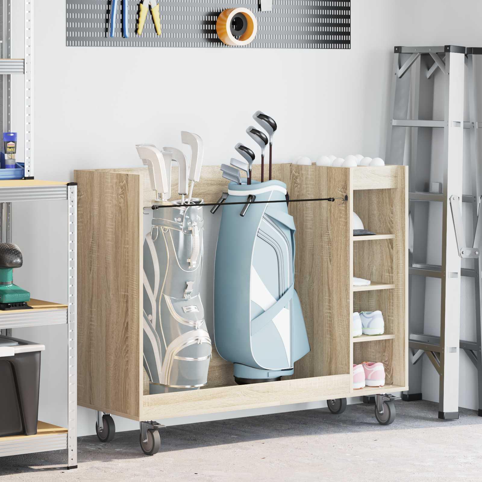 Golf Skab med hjul Ensfarvet Sonoma eg 120 x 45 x 98 cm