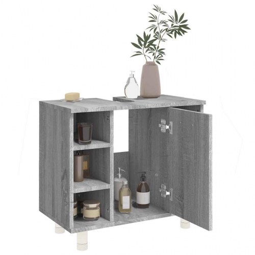 Badeværelsesskab 60 x 32 x 53,5 cm - grå sonoma-eg