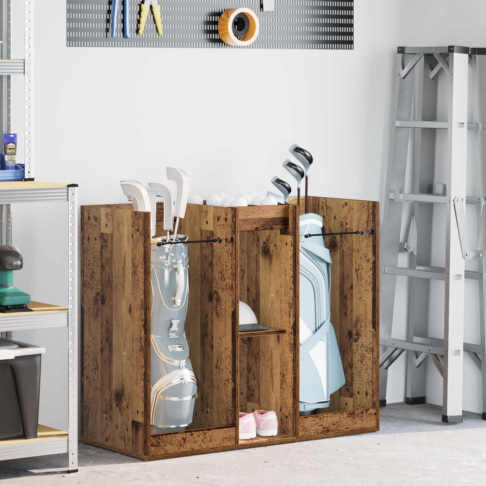 Golfskab i gammelt trælook - 102 × 45 × 85,5 cm
