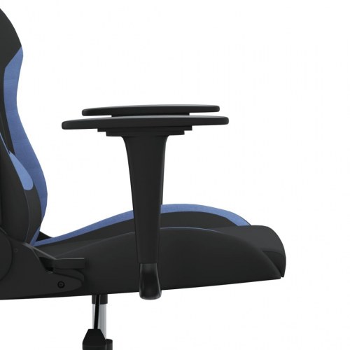 Gamingstol i stof - sort/blå, højde- og ryglænsjusterbar