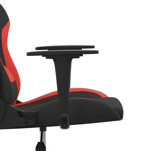 Gamingstol med massagefunktion i stof - sort/rød