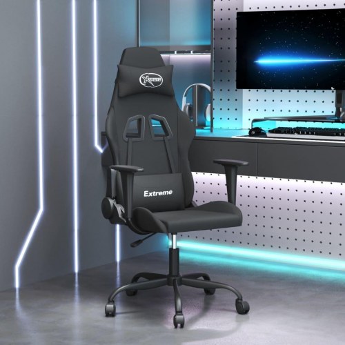 Gamingstol med massagefunktion stof sort