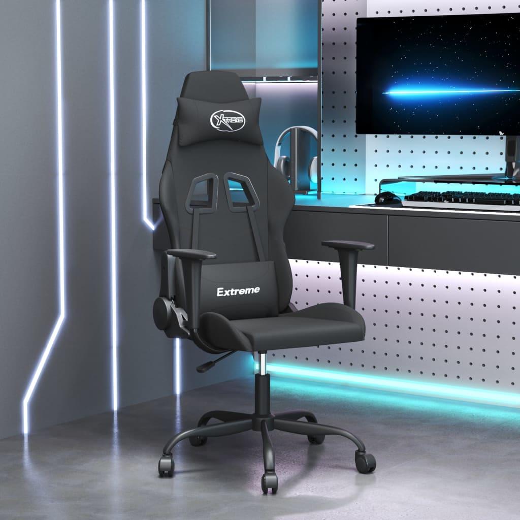 Gamingstol med massagefunktion stof sort