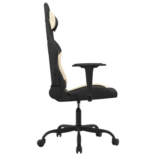 Gamingstol med massagefunktion i stof - sort/creme