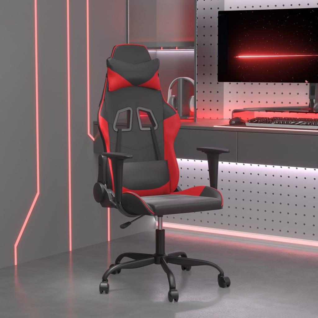 Gamingstol kunstlæder sort og rød