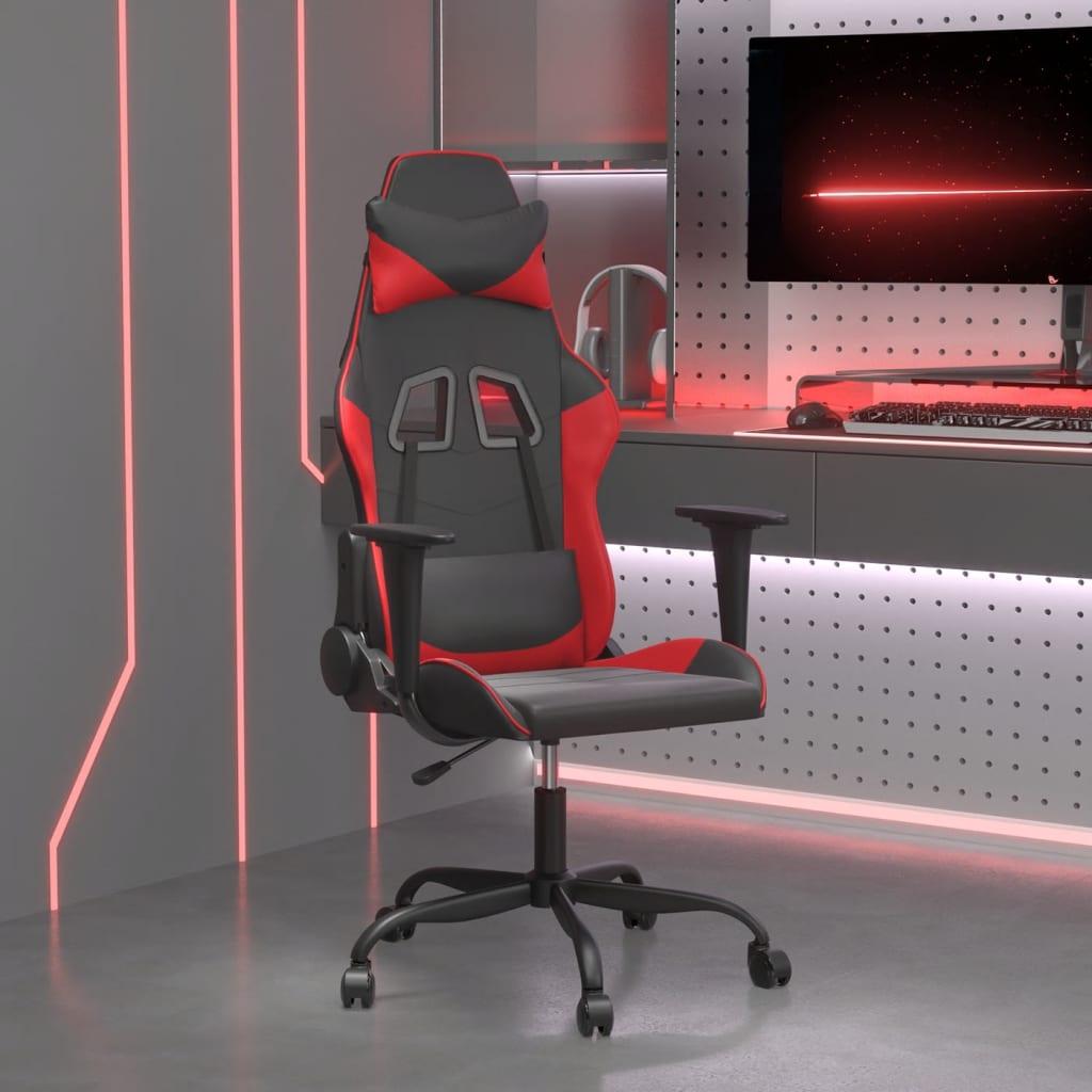 Gamingstol m. massagefunktion kunstlÃ¦der sort og rÃ¸d
