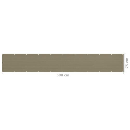 Altanafskærmning 75x500 cm HDPE gråbrun