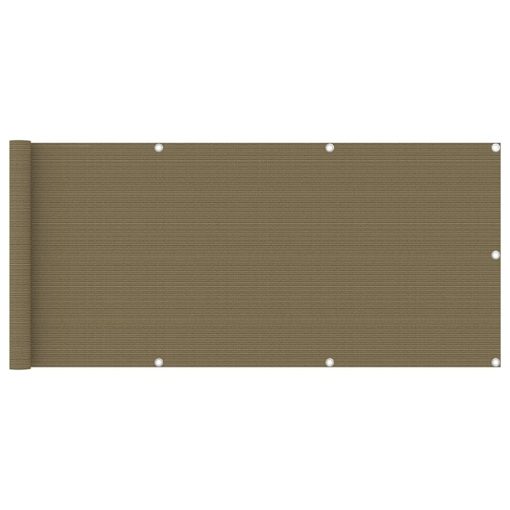 Altanafskærmning 75x600 cm HDPE gråbrun