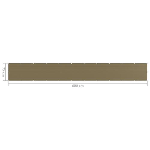 Altanafskærmning 75x600 cm HDPE gråbrun