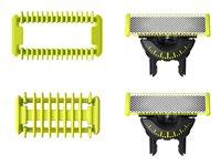 Barberhoved til Philips OneBlade QP624 – 2-pak (sort/grøn/sølv)