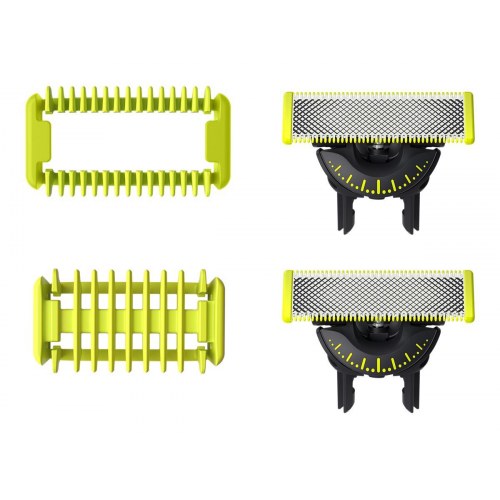 Barberhoved til Philips OneBlade QP624 – 2-pak (sort/grøn/sølv)