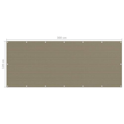 Altanafskærmning 120x300 cm HDPE gråbrun