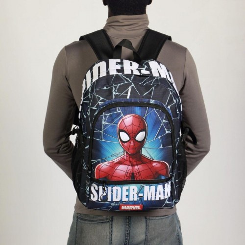 Spider-Man skoletaske - børne rygsæk, sort 31 × 18 × 44 cm