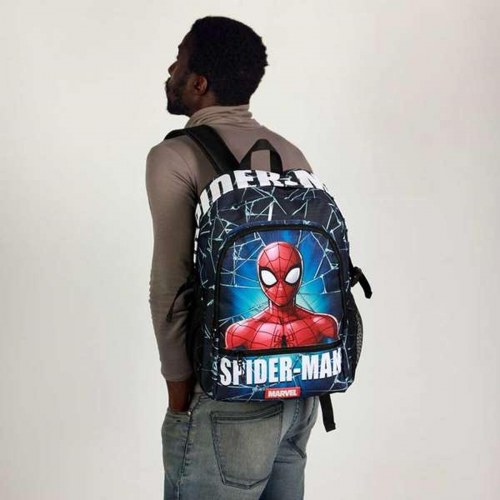 Spider-Man skoletaske - børne rygsæk, sort 31 × 18 × 44 cm