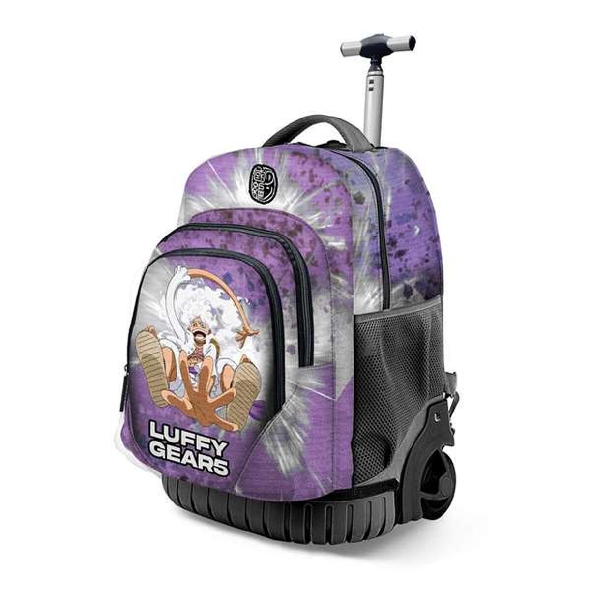 One Piece skoletaske med hjul - børnerygsæk, multifarvet 32 × 27 × 47 cm