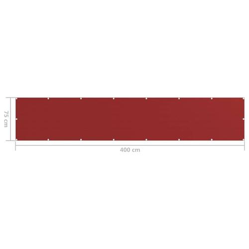 Altanafskærmning 75x400 cm HDPE rød