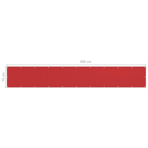Altanafskærmning 75x500 cm HDPE rød